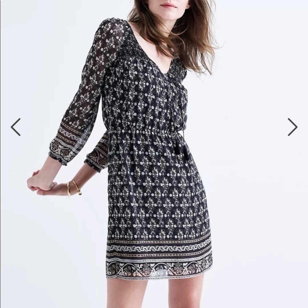 Madewell Smocked Boho Woodland Peasant Dress in Artisan Floral